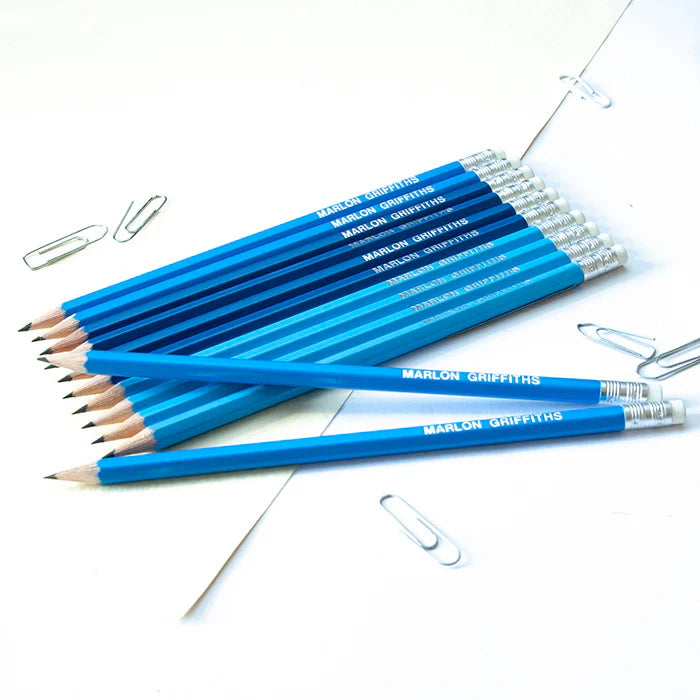 Shades Of Blue Personalised Pencils