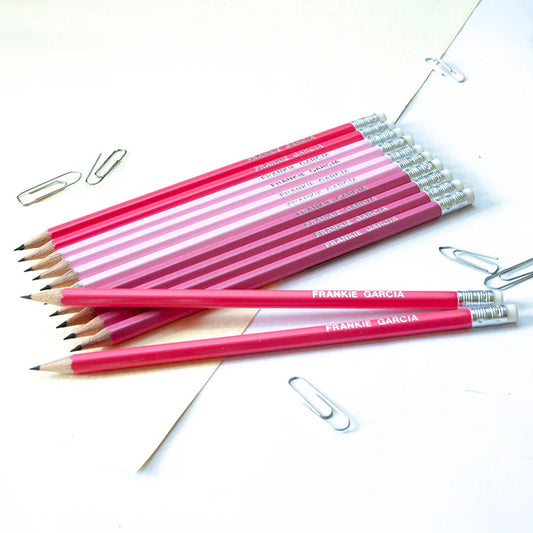 Shades Of Pink Personalised Pencils