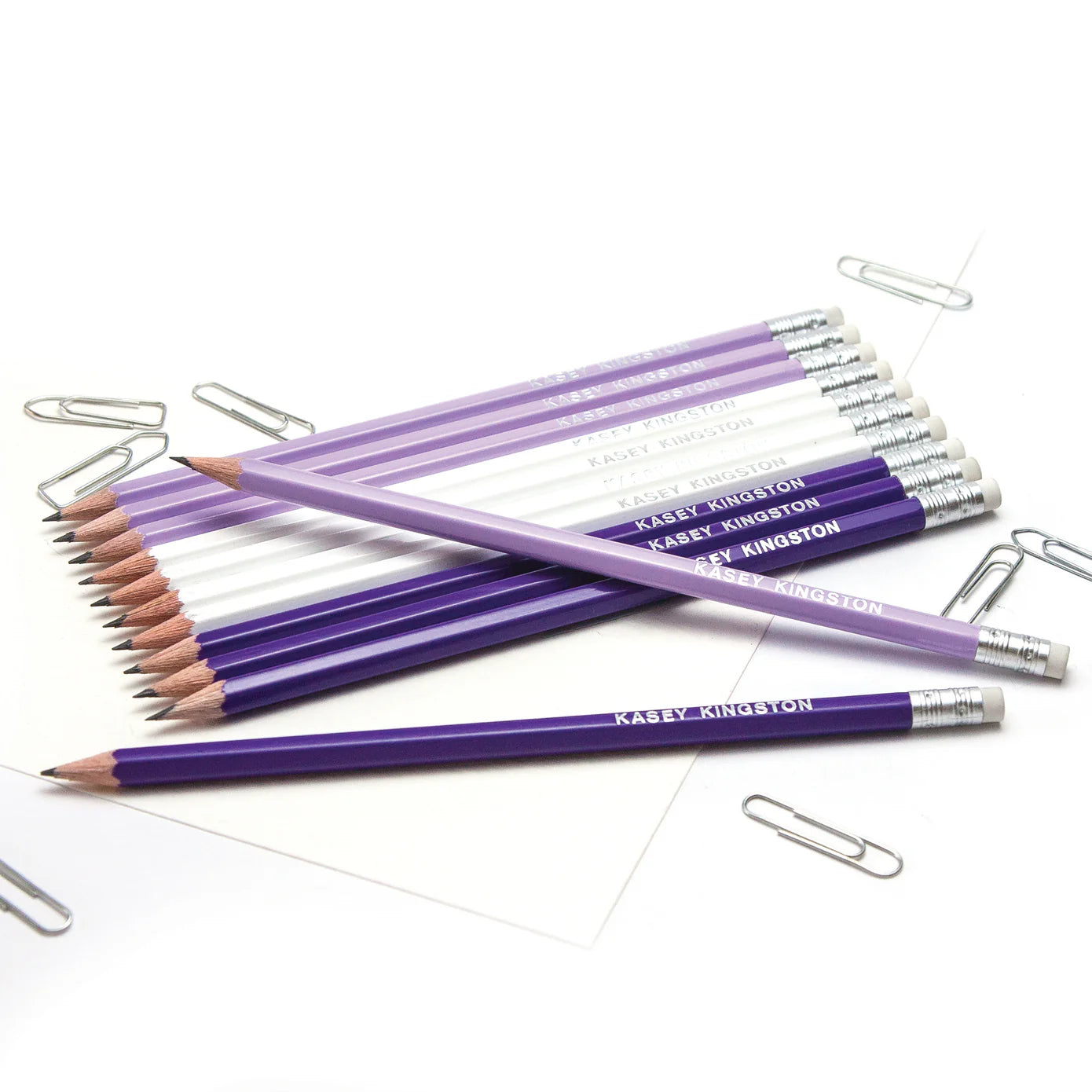 Purple Mix Personalised Pencils
