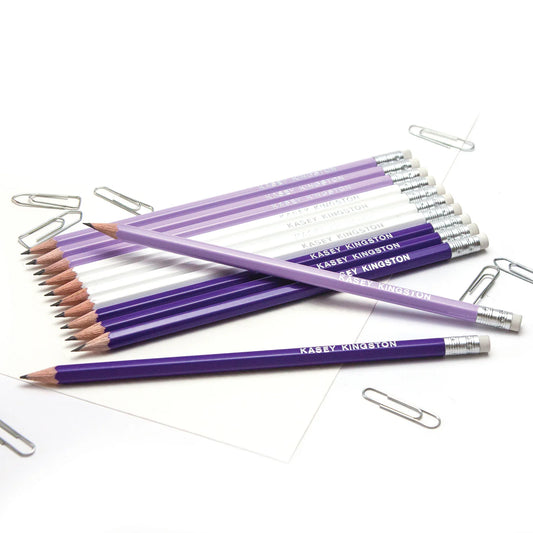 Purple Mix Personalised Pencils