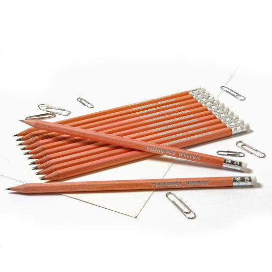 Neon Orange Personalised Pencils