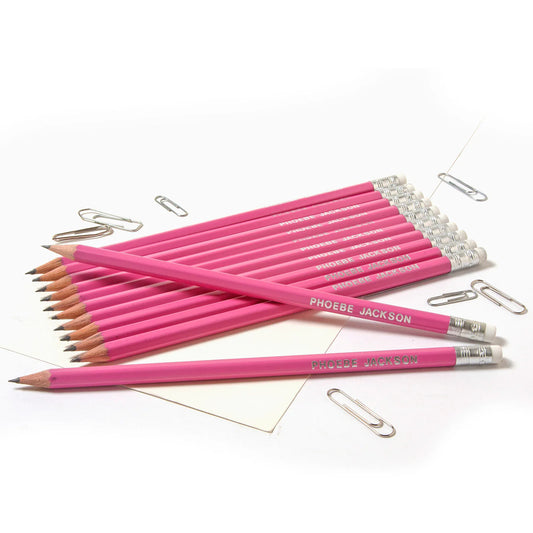 Rose Pink Personalised Pencils